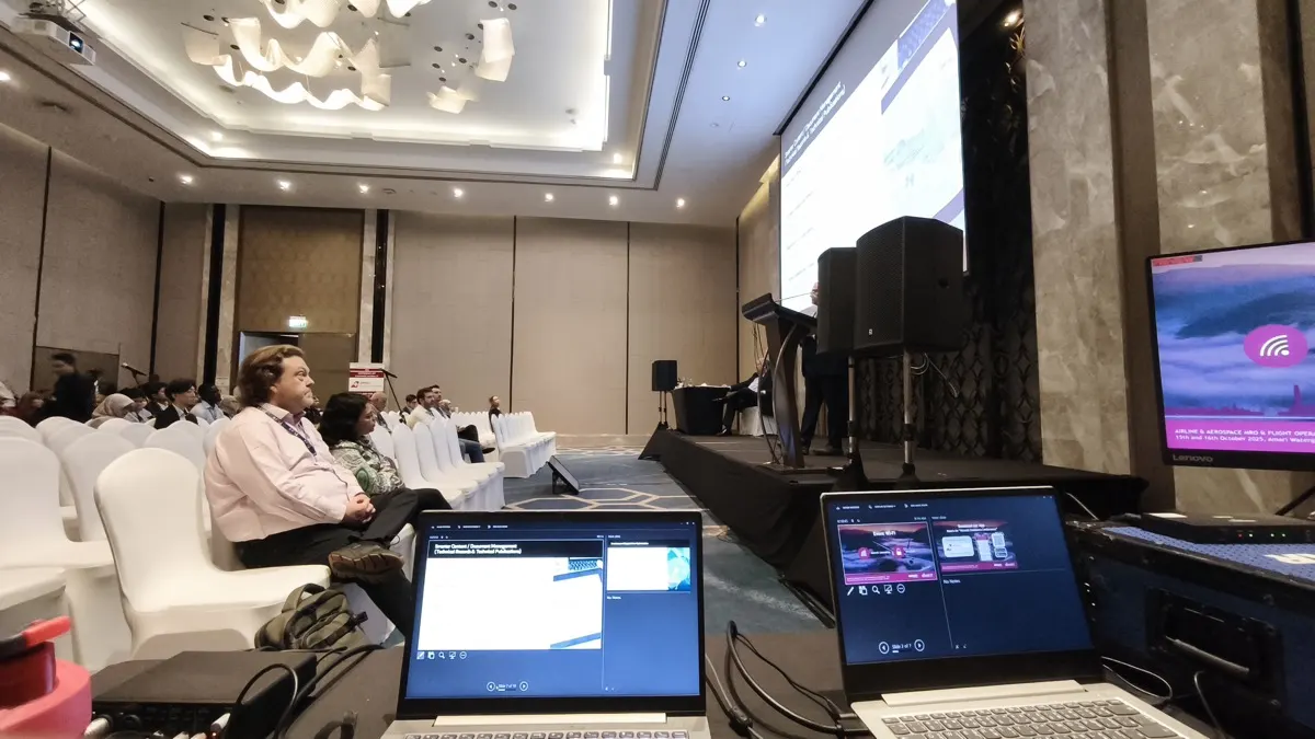 AV control desk during a live session
